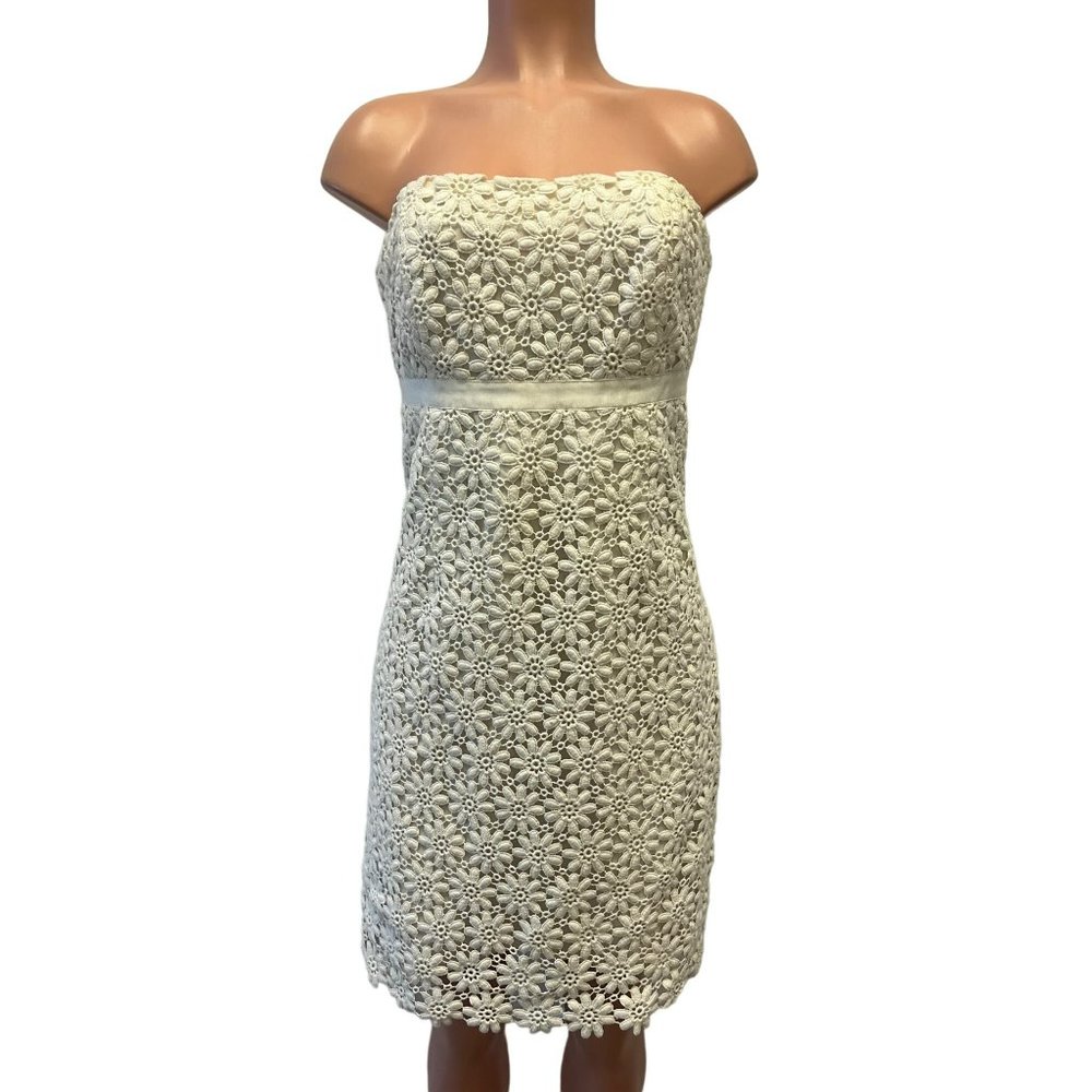 237. Lily Pulitzer Bowen White Lace Dress White US 8 - Picture 3 of 8